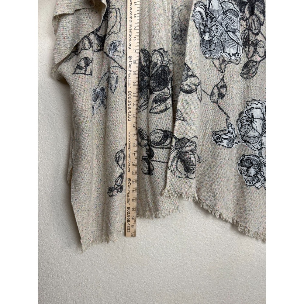 Pe'tanu By Pashma Anthropologie Cashmere Wool Silk Floral Kimono Cardigan Poncho - Picture 3 of 6